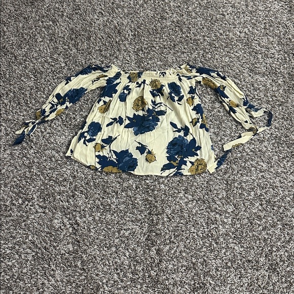 One Clothing Cream Floral Off Shoulder Blouse Size XS - Picture 5 of 6